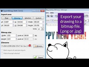 Inkscape - Saving file and exporting to bitmap file