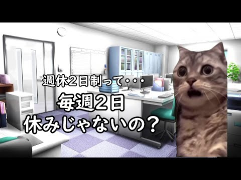 わかりにくい会社の休みの種類【猫ミーム】