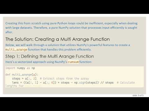 Discovering multi arange in NumPy