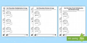 Multiplication and Division Arrays: Hot Chocolate with Marshmallows Activity for 3rd-5th Grade