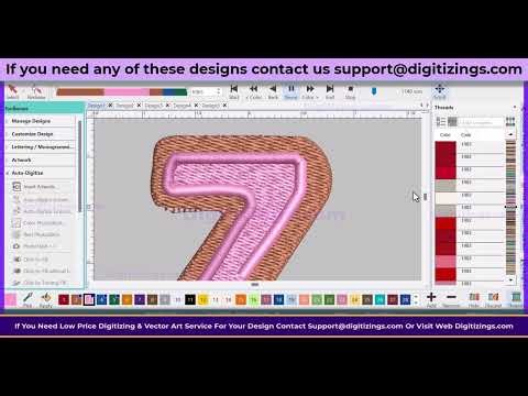 5 Designs Digitizing & Embroidery Process Complete Play