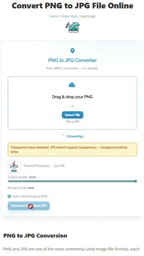 How to Quickly Convert a PNG to a JPG for Quick Download #imageconversion 🖼️🚀