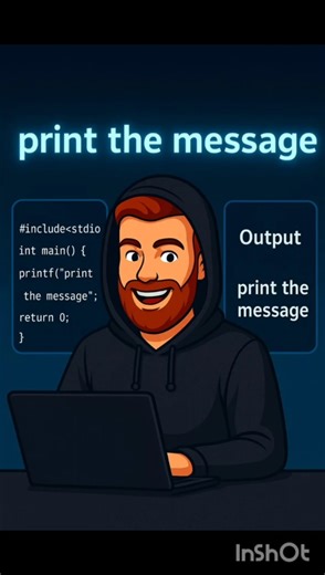 Write A Program To Print any message in C language #coding #shorts #viral #message #youtubesearch