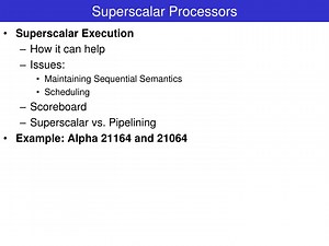 Superscalar Processors - SlideServe