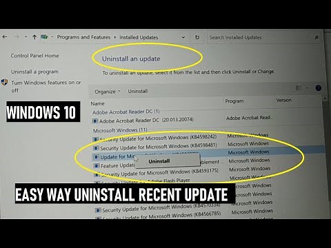 Easy Way Uninstall recent Update in Windows 10 and windows 11 [NEW]