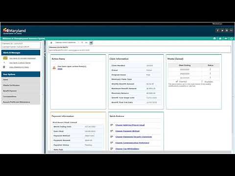 Maryland Unemployment Insurance BEACON One-Stop Overview of Claimant Portal