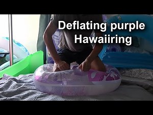 Deflating the Purple Hawaii Swim Ring! 💜💨