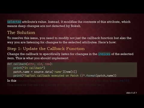 Solving the Python Callback in Bokeh Issue