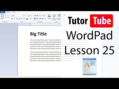 WordPad - Tutorial 25 - Page Setup