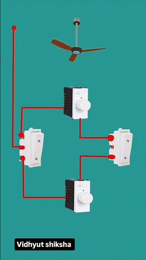 Ceiling Fan wiring connection with regulator and switch.