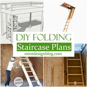 15 DIY Folding Staircase Plans For Space Saving