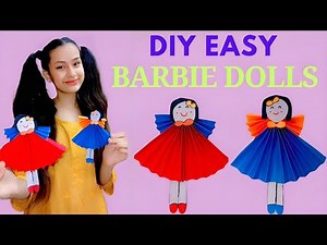 How to make paper doll/easy doll craft/DIY paper Barbie doll