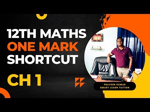 12th Maths 🔥 One Marks Shortcuts 🔥 Chapter 1