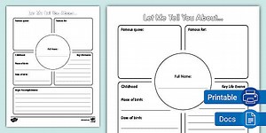 Biography Template: Let Me Tell You About... for K-2nd Grade