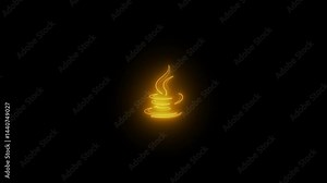 a glowing java icon video animation on black background