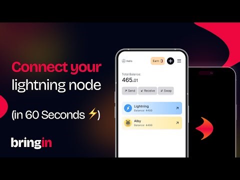 How to Live on Bitcoin — Connect Your Own Lightning Node to Bringin (in 1 Minute)