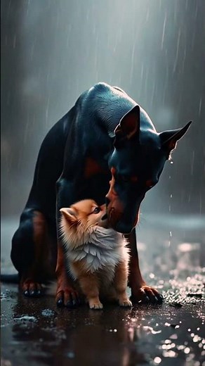 Guardian: Doberman and Pomeranian Boo!