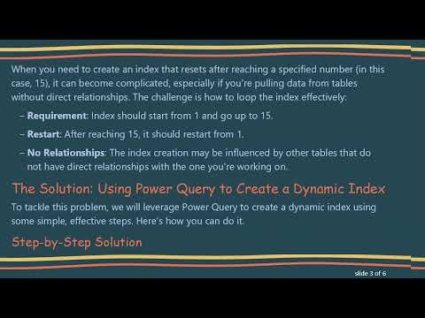 Creating a Dynamic Index in Power BI with a Maximum Limit