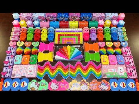 SLIME MIXING WITH CLAY PIPING BAG AND GLITTER ! Mixing Random Things Into Slime #4285