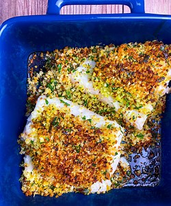 Baked Cod (With Lemon-Parsley Panko) - Tastefully Grace