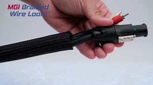 MGI SpeedWare Braided Split-Sleeve Wire Loom for High-Temperature Automotive Harness and Home Cable Management 10 feet (3/4")