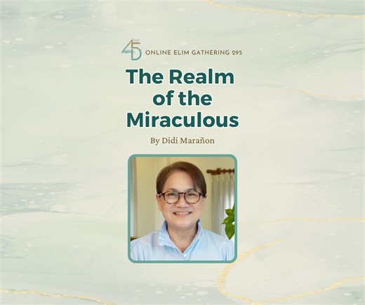 2.6K views · 151 reactions | Join us now for our Online Elim Gathering! "The Realm of the Miraculous" By Didi Marañon Video and audio elements with license from Storyblocks.com Musical score credited to Springs Foundation, Inc. “My God, My All" (Elim Music) used with permission from Springs Foundation, Inc. | Elim Communities | Facebook
