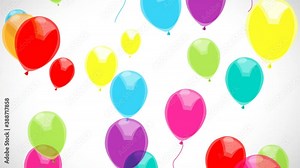 Animated balloons for party, celebration or anniversary background