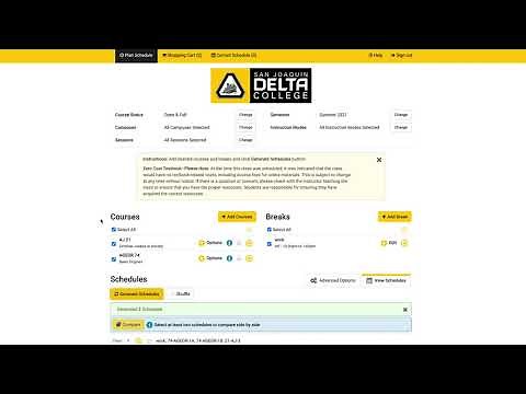 Register for Classes from the Schedule Planner
