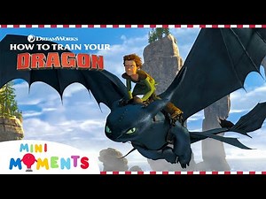 Hiccup Meets Toothless! 🦷 | How To Train Your Dragon | Mini Moments