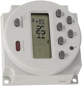 Mini Programmable Timer Switch, 1 Second to 168 Hours, Electronic Automatic Time Control Device, 5V 12V 24V 110V 220V, Digital Wall/Panel Mount Timer(12VDC)