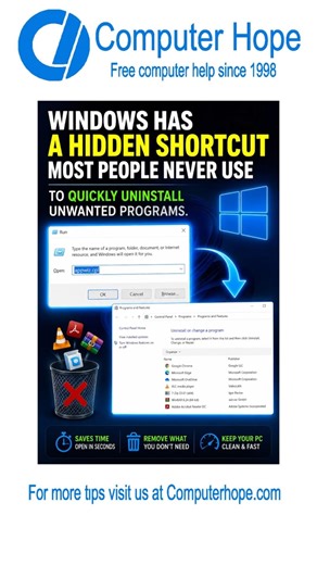 The Fastest Way to Uninstall Windows Programs #Windows #ComputerTips #Windows11 #TechTips #Shortcuts