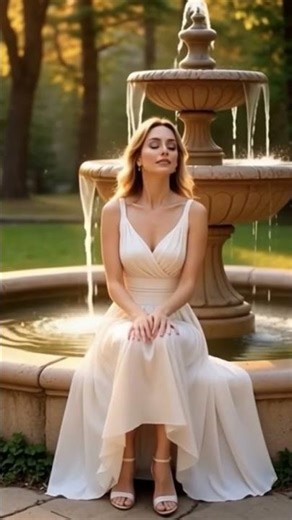 Soft Elegance by the Fountain #beauty #beautyinmotion