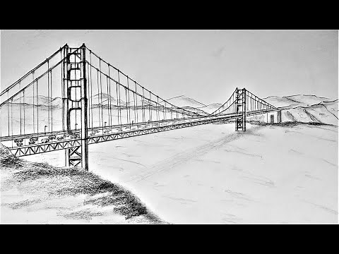 How to draw a bridge in one point perspective