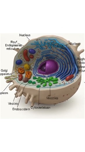 3D Animal Cell Animation | Biology in 60 Seconds! 🔬* Explore the structure of an animal cell