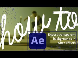 How to export a transparent background in After Effects