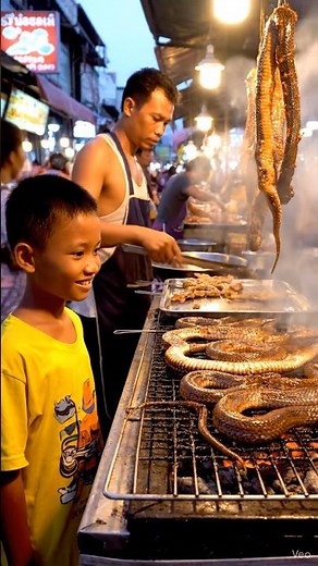 Cooking Snake From a Traditional Market – Rare Exotic Food Experience”