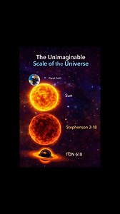 The universe has a funny way of shrinking our problems… and then expanding our perspective in the best possible way. 🌌✨ This image is a simple (but mind-blowing) size comparison that reminds us just how tiny our home really is: 🔹 Planet Earth — a pale blue dot with oceans, mountains, cities, dreams, and billions of stories. 🔹 The Sun — so huge it could fit over a million Earths inside it… and it’s just an “average” star. ☀️ 🔹 Stephenson 2-18 — a red supergiant so massive it makes our Sun loo