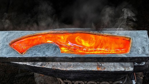 Unbelievable brass casting, knife from Molten metal