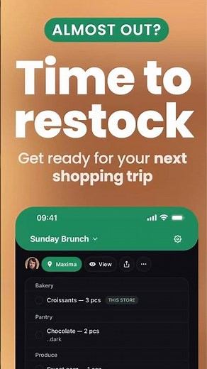 Almost Out. Simple Shared Grocery List App for Everyday Shopping