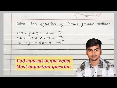 gauss Jordan elimination method || step by step full process || Jordan method || How to solve Jordan