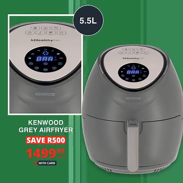 Secure our top 10 quality small appliances at affordable prices during the Home & Outdoor Summer Promotion – now at Checkers Hyper ☀️😎 Save R500 on a Kenwood Grey Air Fryer or save R300 on an Ariete Contact Grill. Valid until 5 November 2023. T&Cs apply. View deals: https://bit.ly/46GrQHO | Checkers