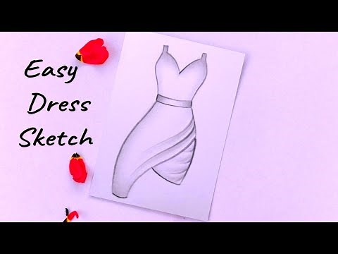 How to draw Girl Fashion Dress SIMPLE | How to Sketch a Cute Dress Pencil | Drawing Ideas Beginners