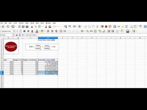 How to Calculate body mass index (BMI) in spreadsheet or excel