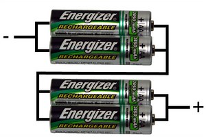 Connecting Batteries: Serial/Parallel/Serial and Parallel (DC Voltages, Current, and Wattage on Each)