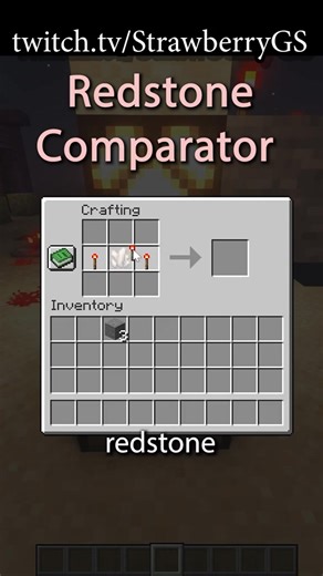 Redstone Comparator #Minecraft #CraftingRecipe #Redstone | Streaming 4