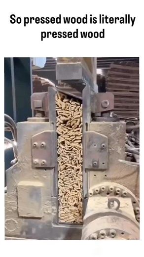 explainingproduction on Instagram: "The video captures particleboard production, where wood chips are blended with urea-formaldehyde resin (about 9% by weight) and compressed at 180-220°C under 3-5 MPa pressure to form sheets, a process invented by German Max Himmelheber in 1932 to recycle sawmill waste. This engineered wood accounts for over 117 million cubic meters produced globally in 2025, using 90% wood particles to cut costs by 50-70% compared to solid lumber, per industry data, while mini