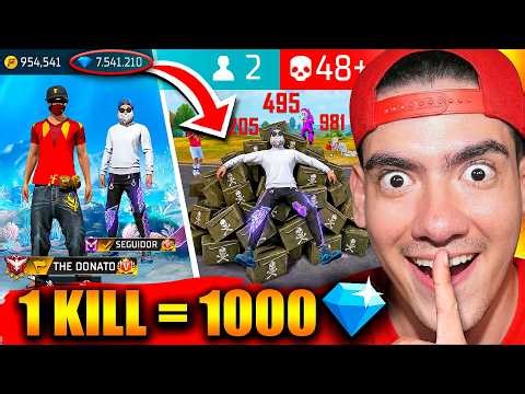 LE DOY 1,000 DIAMANTES POR KILL A UN SUSCRIPTOR QUE RECLUTÉ EN FREE FIRE !! - TheDonato