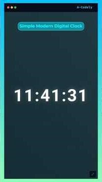 Create a Simple Modern Digital Clock with HTML, CSS & JavaScript 🕒✨