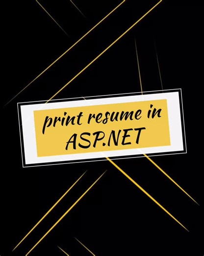 resources_tech on Instagram: "Print resume in ASP.NET webforms using textbox. ▶️ :- https://youtu.be/1N5pSN3hPgA?si=wQWHlv-yrSLEMD5z you will learn how to create a simple *Resume Printing System in ASP.NET Web Forms* using TextBox controls—just like sending data through the POST method. We will build a complete mini-project where the user enters their details in TextBoxes, clicks a button, and the resume gets printed directly in the browser using **Response.Write()**. 🔹 *What you will learn:* ✔
