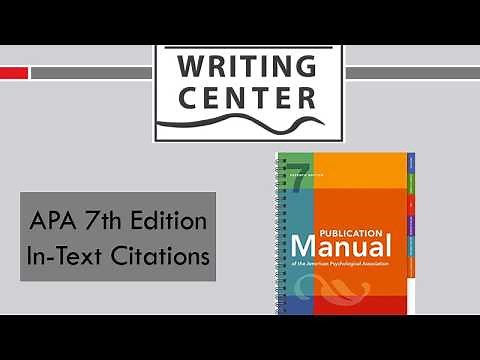 APA Style 7th Edition In-Text Citations